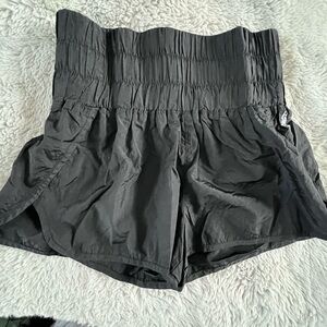 Free People Movement Black High Waist Relaxed Fit Shorts, Size S